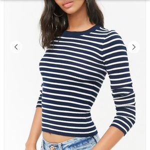 Forever 21 Striped Ribbed Sweater S